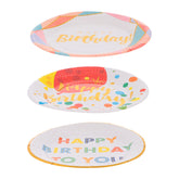 NUOBESTY 30pcs Disposable paper tray birthday dessert serving plate plates kids cutlery Birthday Dessert Plate Party appetizer plate takeaway paper plate bronzing birthday plate man